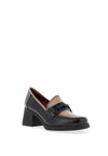 Jose Saenz Two Tone Heeled Loafers, Black & Sand