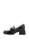 Jose Saenz Two Tone Heeled Loafers, Black & Sand