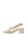 Jose Saenz Iridescent Leather Block Heel Sandals, Champagne