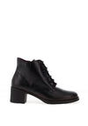 Jose Saenz Snaked Print Lace Up Blocked Heel Ankle Boots, Black