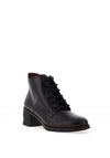 Jose Saenz Snaked Print Lace Up Blocked Heel Ankle Boots, Black