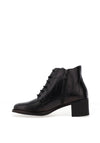 Jose Saenz Snaked Print Lace Up Blocked Heel Ankle Boots, Black