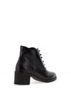 Jose Saenz Snaked Print Lace Up Blocked Heel Ankle Boots, Black