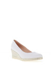 Jose Saenz Leather Woven Heel Wedges, White