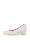 Jose Saenz Leather Woven Heel Wedges, White