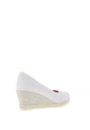 Jose Saenz Leather Woven Heel Wedges, White