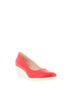 Jose Saenz Leather Woven Heel Wedges, Red