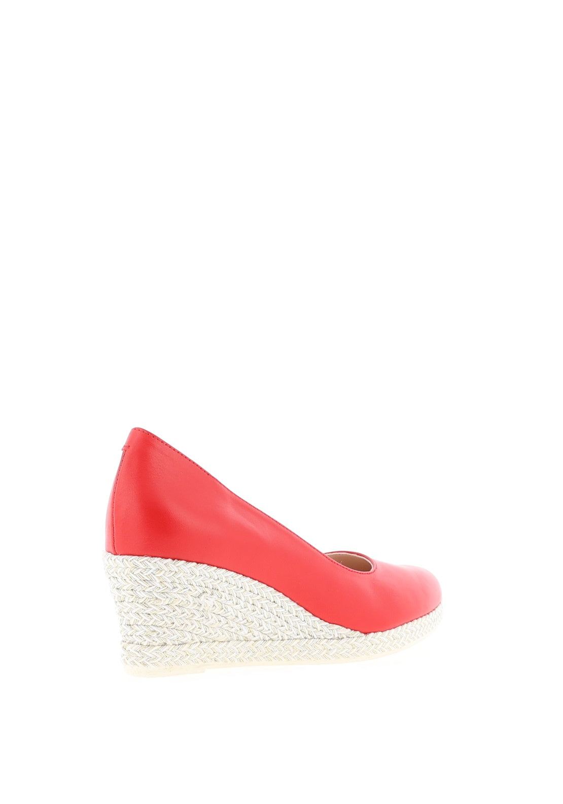 Jose Saenz Leather Woven Heel Wedges, Red
