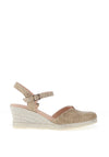 Jose Saenz Leather Woven Wedge Sandals, Champagne