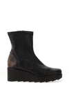 Jose Saenz Pebbled Leather Wedge Ankle Boots, Black