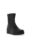 Jose Saenz Pebbled Leather Wedge Ankle Boots, Black