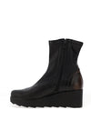 Jose Saenz Pebbled Leather Wedge Ankle Boots, Black