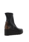 Jose Saenz Pebbled Leather Wedge Ankle Boots, Black