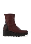 Jose Saenz Pebbled Leather Wedge Ankle Boots, Burgundy