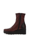 Jose Saenz Pebbled Leather Wedge Ankle Boots, Burgundy