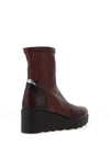 Jose Saenz Pebbled Leather Wedge Ankle Boots, Burgundy