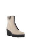 Jose Saenz Pebbled Leather Wedge Heel Boots, Beige