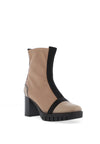 Jose Saenz Pebbled Leather Tape Heeled Boots, Tan