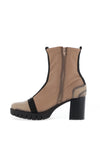Jose Saenz Pebbled Leather Tape Heeled Boots, Tan