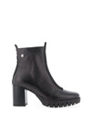 Jose Saenz Pebbled Leather Block Heeled Boots, Black