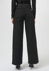Joseph Ribkoff Braided Trim Wide Leg Jeans, Black
