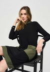 Joseph Ribkoff High Neck Shift Dress, Black & Iguana