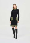 Joseph Ribkoff High Neck Shift Dress, Black & Iguana
