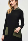 Joseph Ribkoff High Neck Shift Dress, Black & Iguana