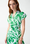 Joseph Ribkoff Floral Print Wrap Midi Gress, Green