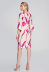 Jospeh Ribkoff Floral Print Bell Sleeve Knee Length Dress, Light Sand & Pink