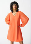Joseph Ribkoff Pleated Sleeve Mini Dress, Mandarin