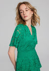 Joseph Ribkoff Lace Ruffle Midi Dress, Noble Green