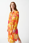 Joseph Ribkoff Tropical Print Knee Length Shirt Dress, Multi