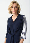 Joseph Ribkoff Striped Sleeve Shirt Midi Dress, Midnight Blue