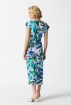 Joseph Ribkoff Leaf Print Wrap Front Midi Dress, Vanilla Multi