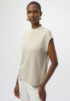Joseph Ribkoff Rhinestone Embellished Short Sleeve Sweater, Beige