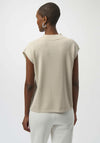 Joseph Ribkoff Rhinestone Embellished Short Sleeve Sweater, Beige