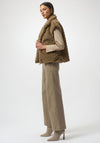 Joseph Ribkoff Chevron Faux Fur Gilet, Dark Beige