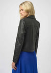 Joseph Ribkoff Foiled Faux Suede Biker Jacket, Black