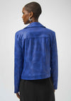 Joseph Ribkoff Foiled Faux Suede Biker Jacket, Blue