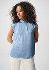 Joseph Ribkoff Satin Turtleneck Top, Blue