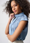Joseph Ribkoff Satin Turtleneck Top, Blue