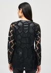 Joseph Ribkoff Geometric Pattern Dual Fabric Jacket, Black