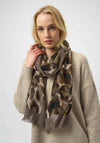 Joseph Ribkoff Wool Leopard Print Scarf, Brown