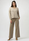 Joseph Ribkoff Wide Leg Pull On Jeans, Beige