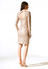 Joseph Ribkoff Sophisticated Sequined Midi Party Dress, Matte Gold