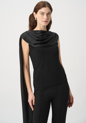 Joseph Ribkoff Cowl Neck Drape Top, Black