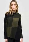 Joseph Ribkoff Colour Block Rhinestone Knit Jumper, Iguana