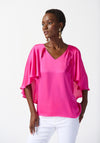 Joseph Ribkoff Flowy Sleeve Silk Top, Ultra Pink