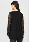 Joseph Ribkoff Embellished Sleeve V Neck Top, Black